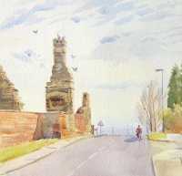 Picture of the Week: <p>What is left of the old Tudor Manor House stands next to Manor Lane, pigeons circle an old chimney stack. Mary Queen of Scots stayed here as well as Cardinal Wolsey in days of old. A local man stopped while I was painting this and told me how 50 years ago as a child he would climb this chimney and sit on the top...Lord of all he surveyed.</p>